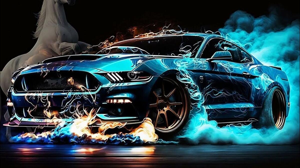 Ford Mustang дрифтит