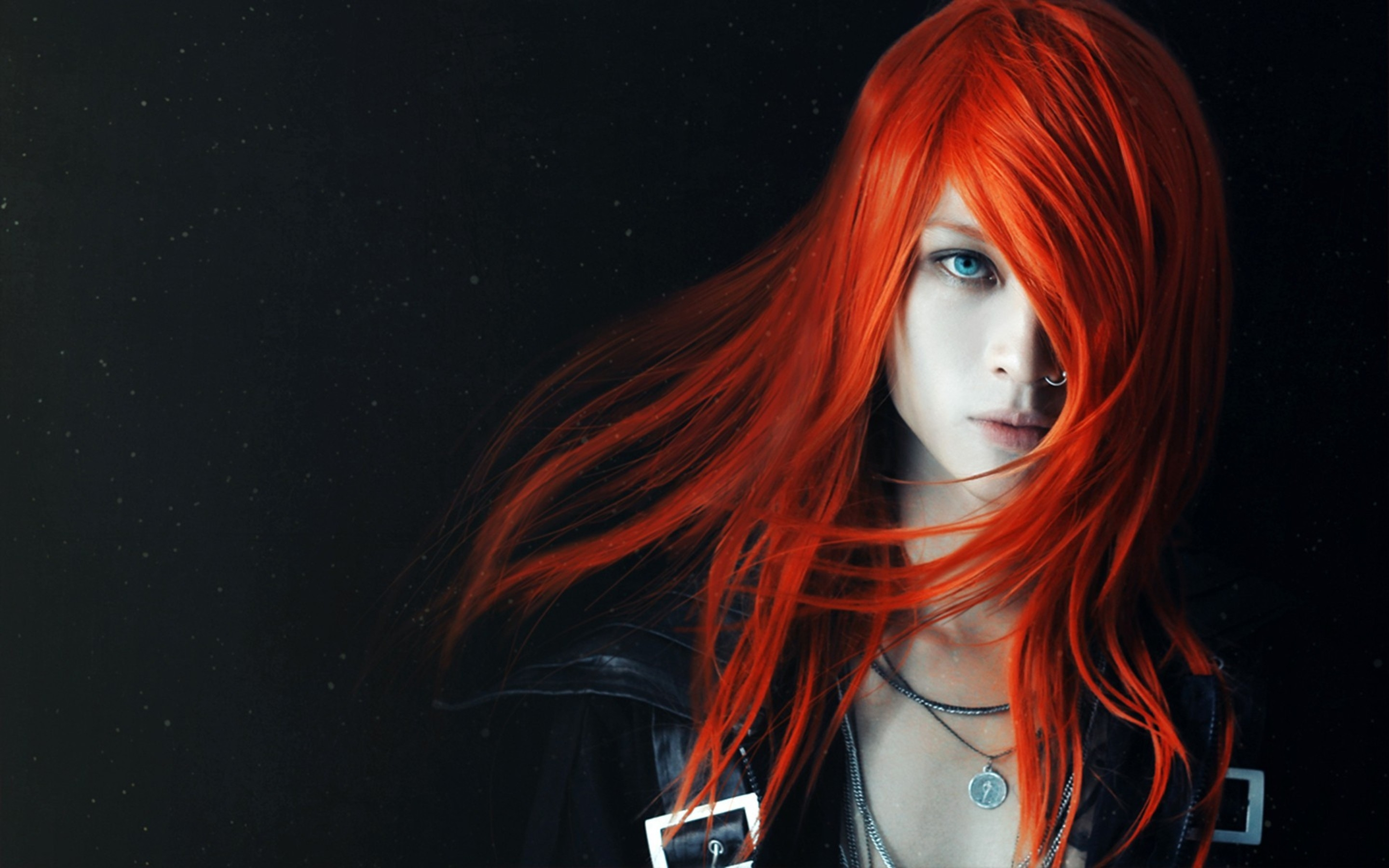 明亮的橙色头发的女孩效果图