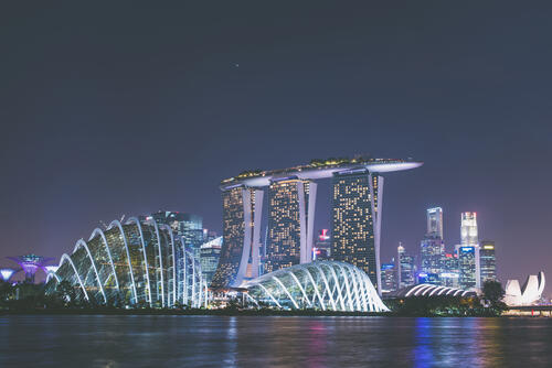 Singapore by the river at night