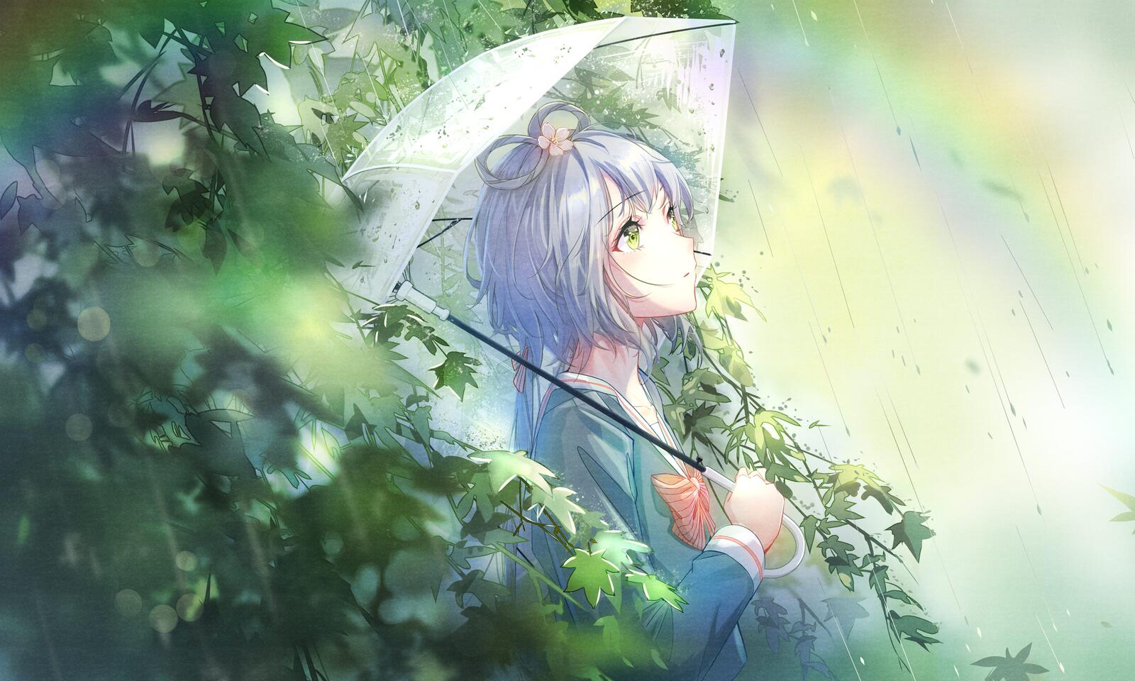 Wallpapers wallpaper luo tianyi chinese vocaloid umbrella on the desktop
