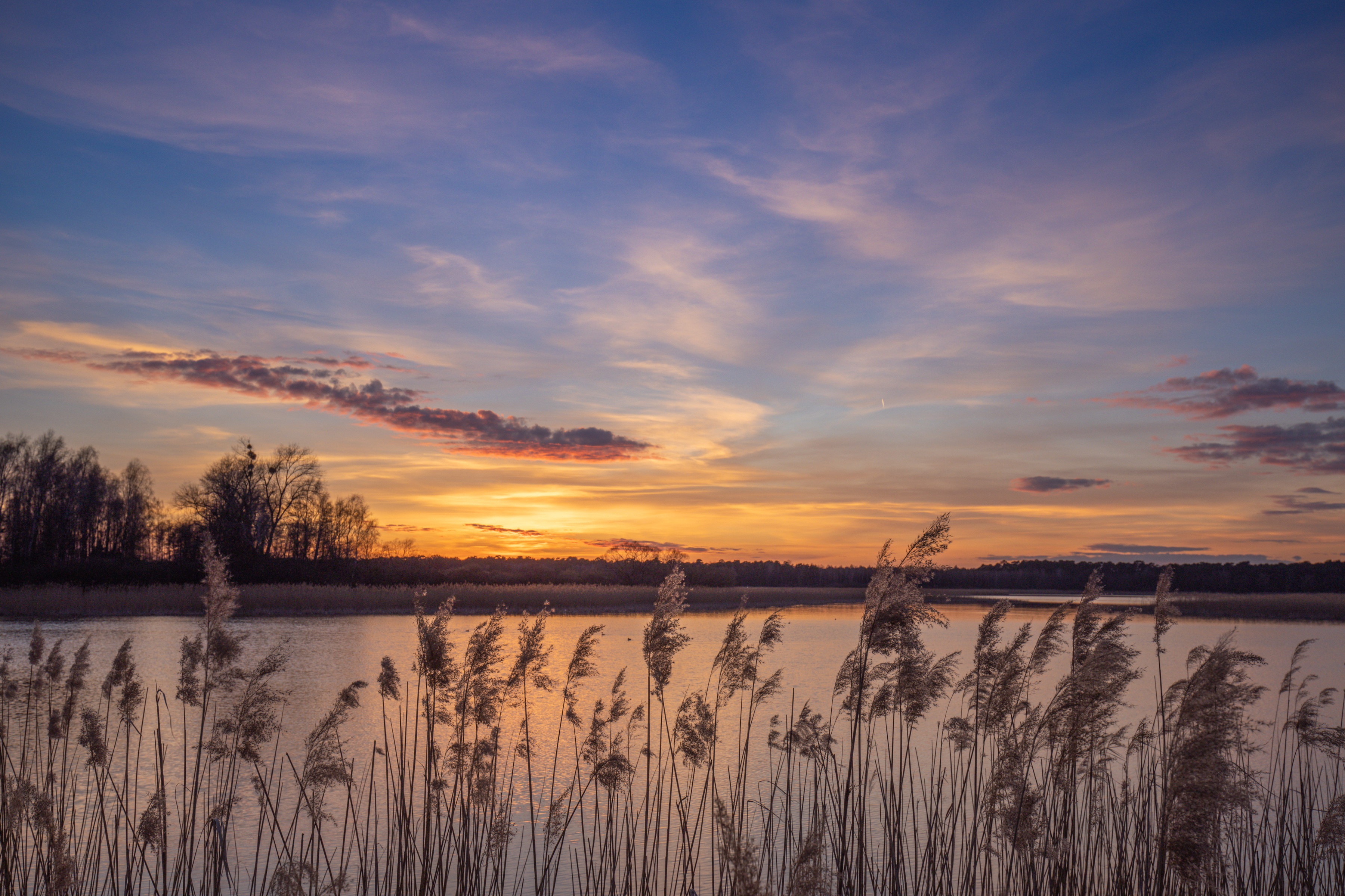 Фото озеро, закат, небо, природа, пейзажи - бесплатные картинки на Fonwall