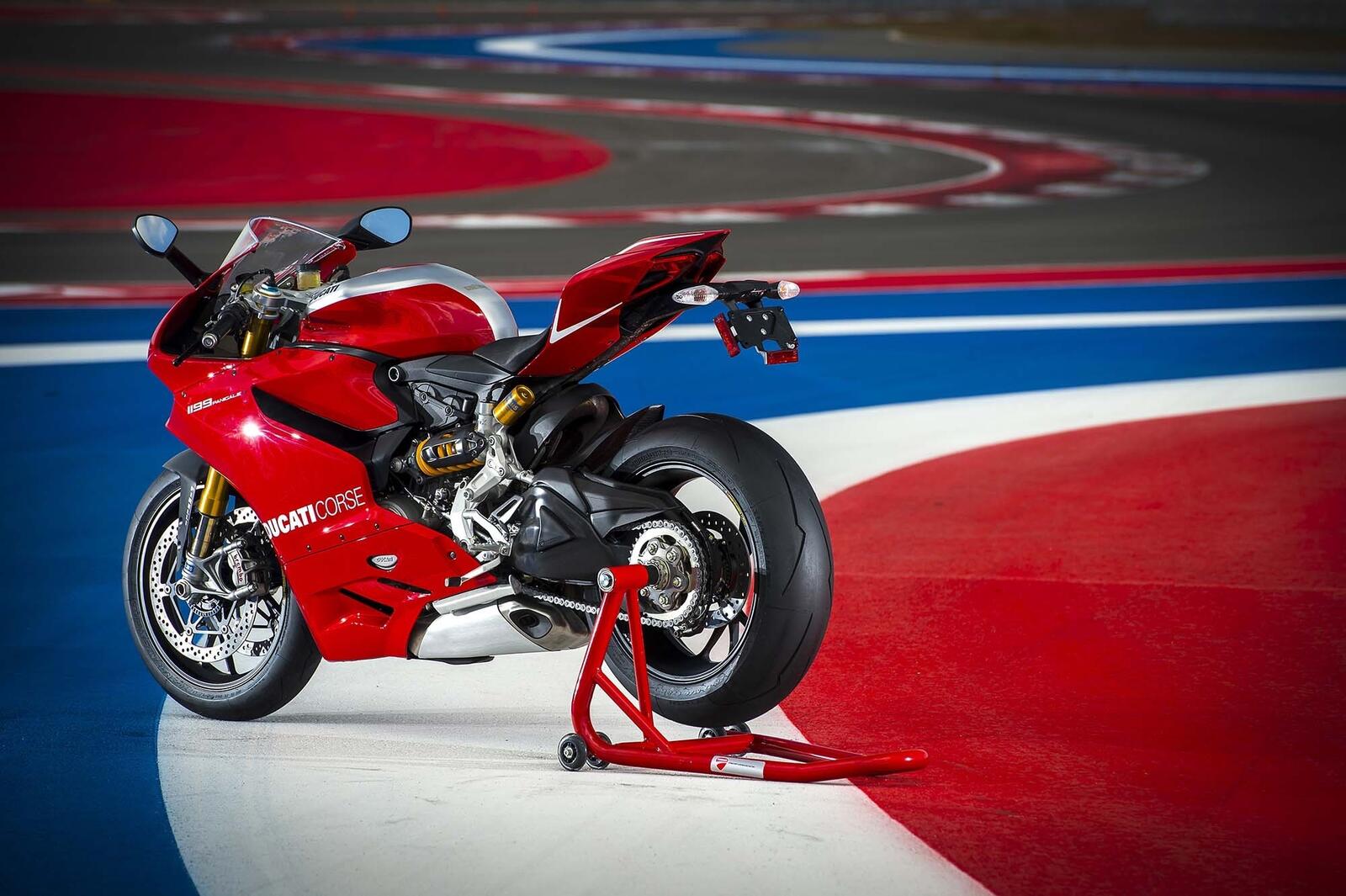 Free photo Red ducati 1199 panigale motorcycle