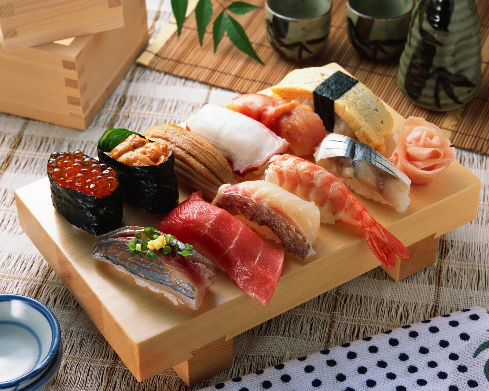 Free photo Delicious seafood sushi