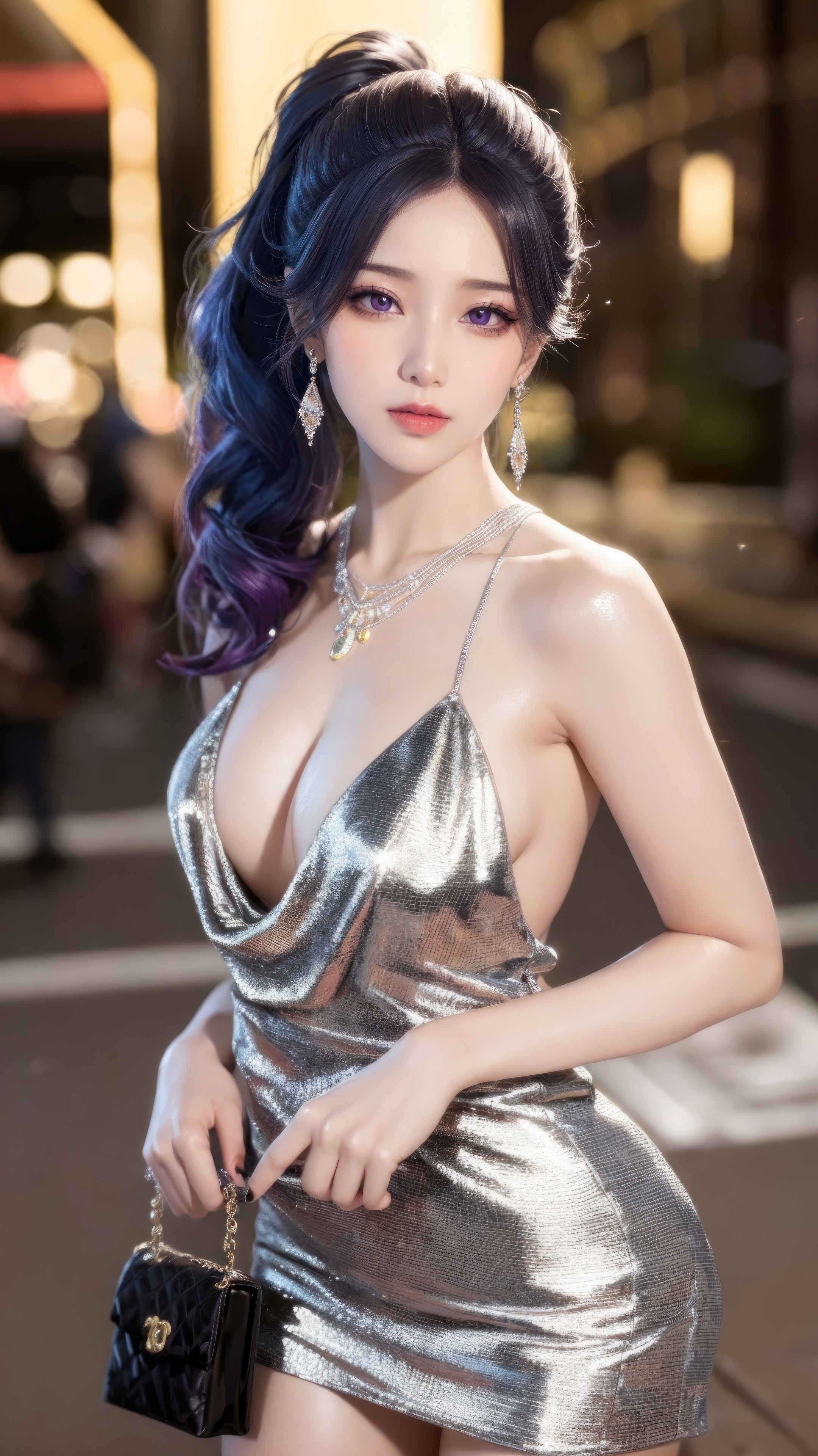 Asian girl in a glamorous dress