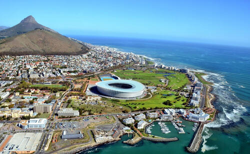 An oceanfront city in South Africa.