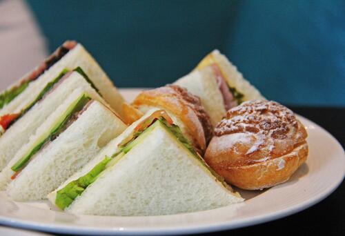 Fresh sandwiches on a plate