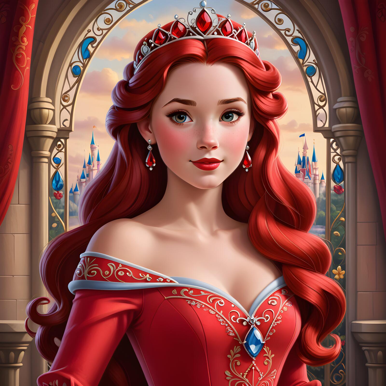 Бесплатное фото Рыжая принцесса