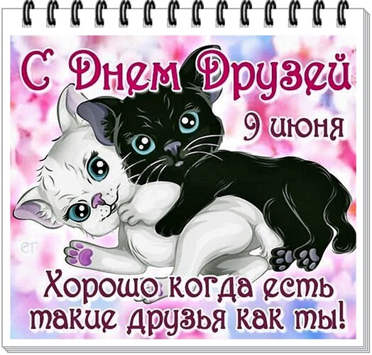 Бесплатная открытка Поздравление с днем друзей с котятами