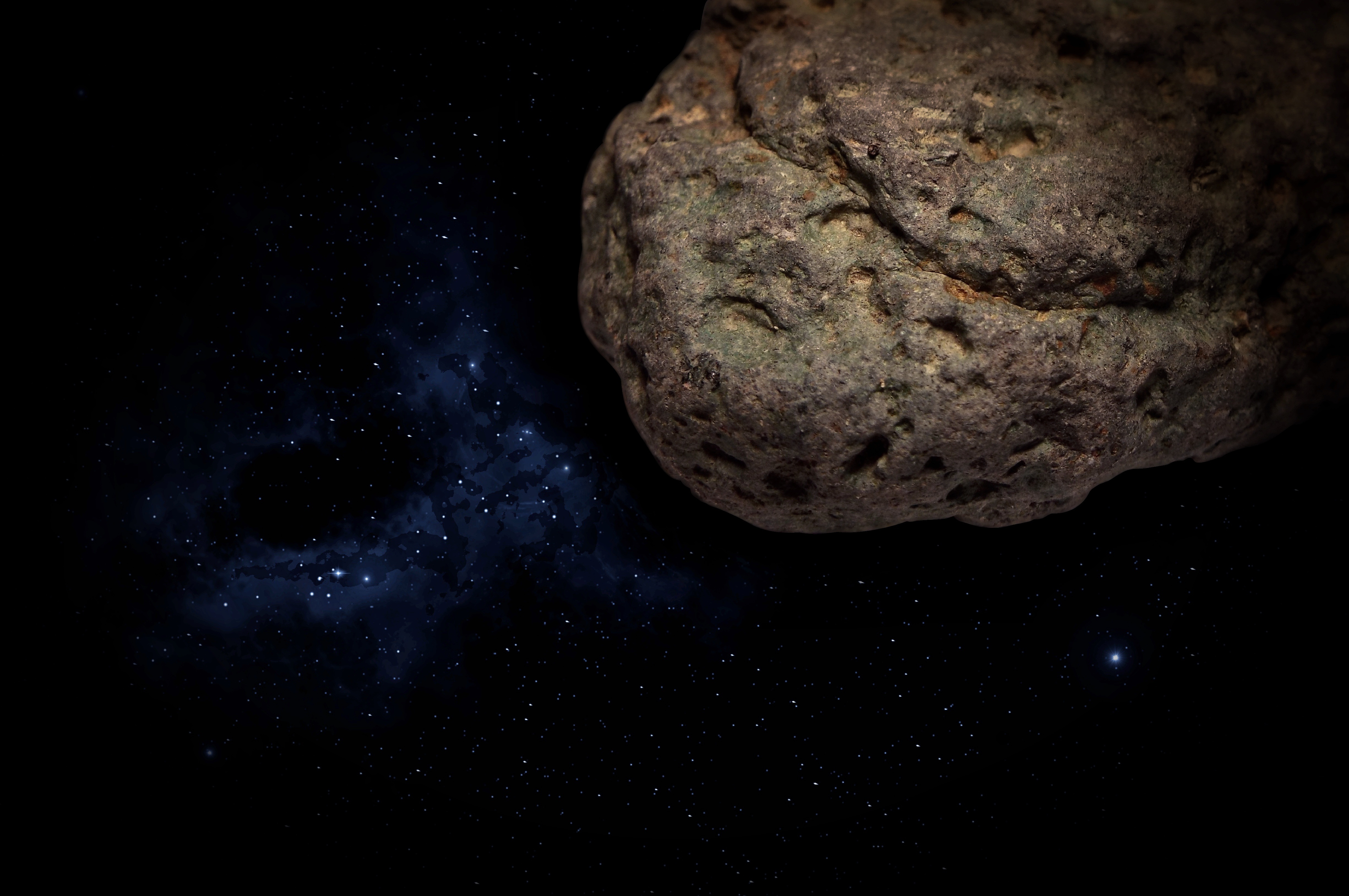 Free photo A large meteorite in space