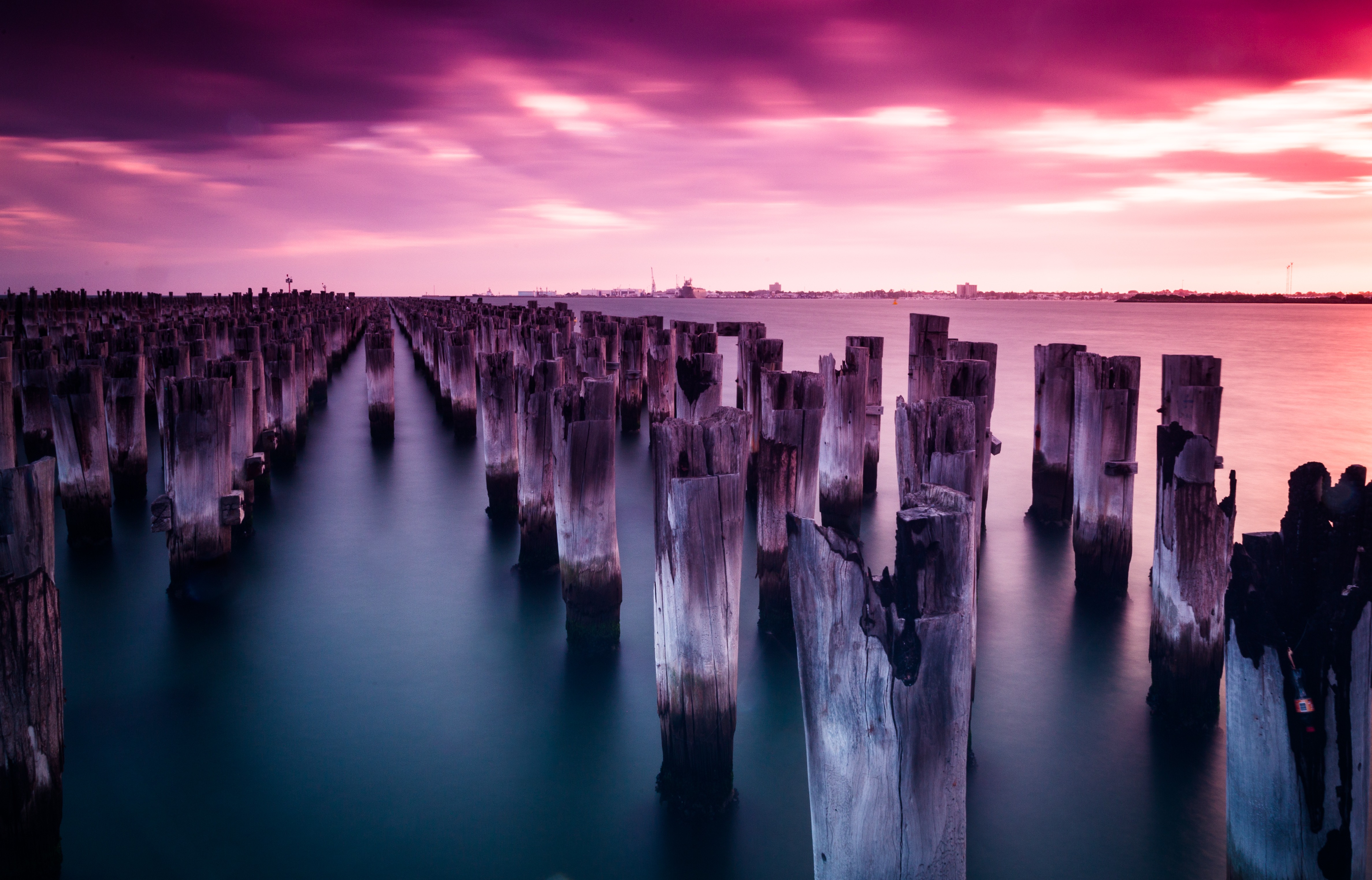An old pier on the seashore of Australia