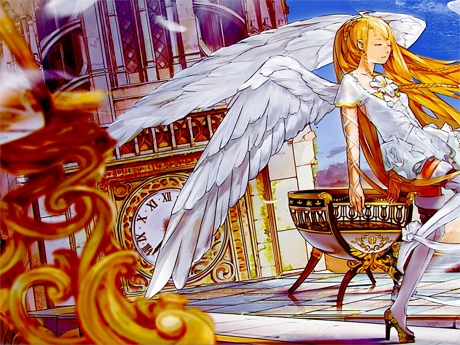 Wallpapers an anime kartinka angel on the desktop