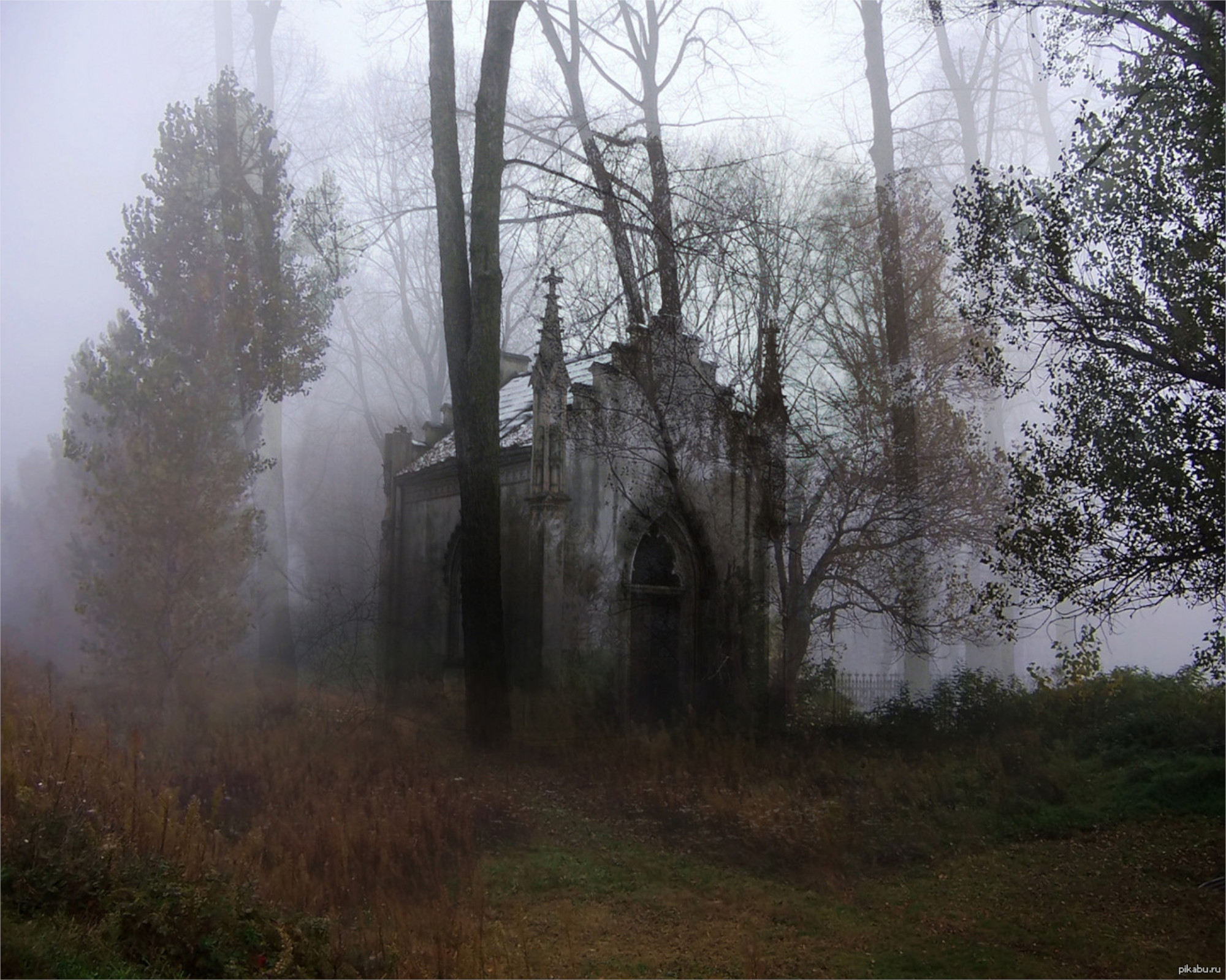 Фото бесплатно мрак, кладбище, часовня