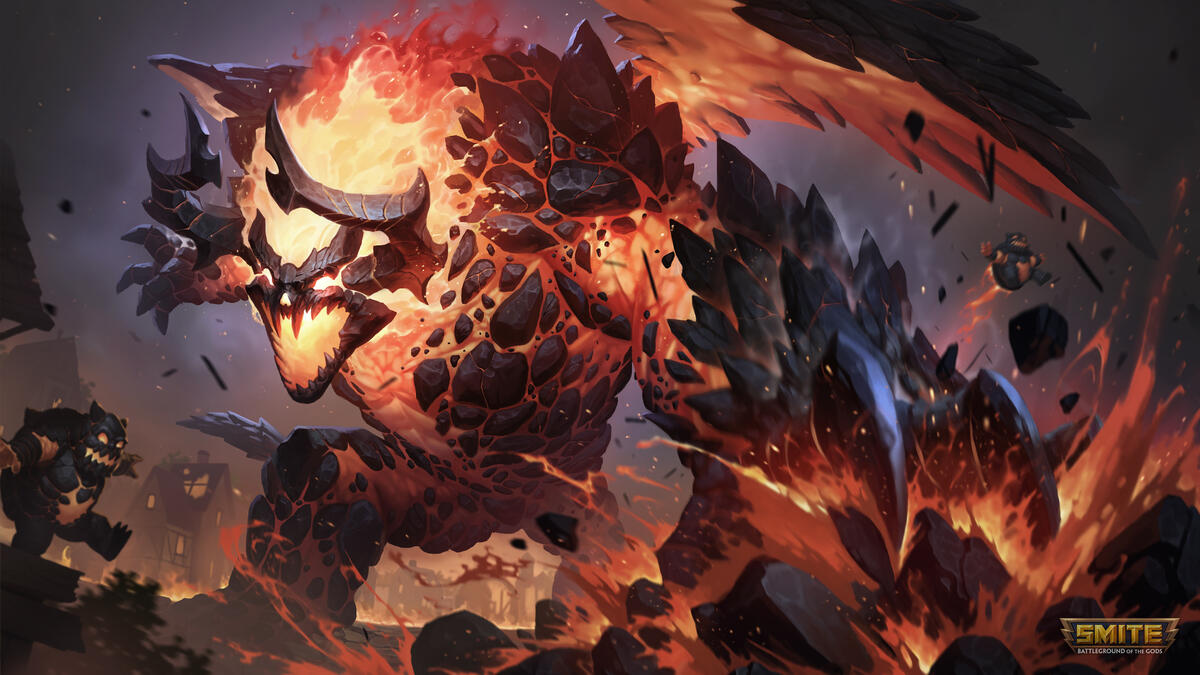 Cool fire monster wallpaper on desktop