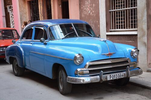A 1951 blue Chevrolet in Cuba.
