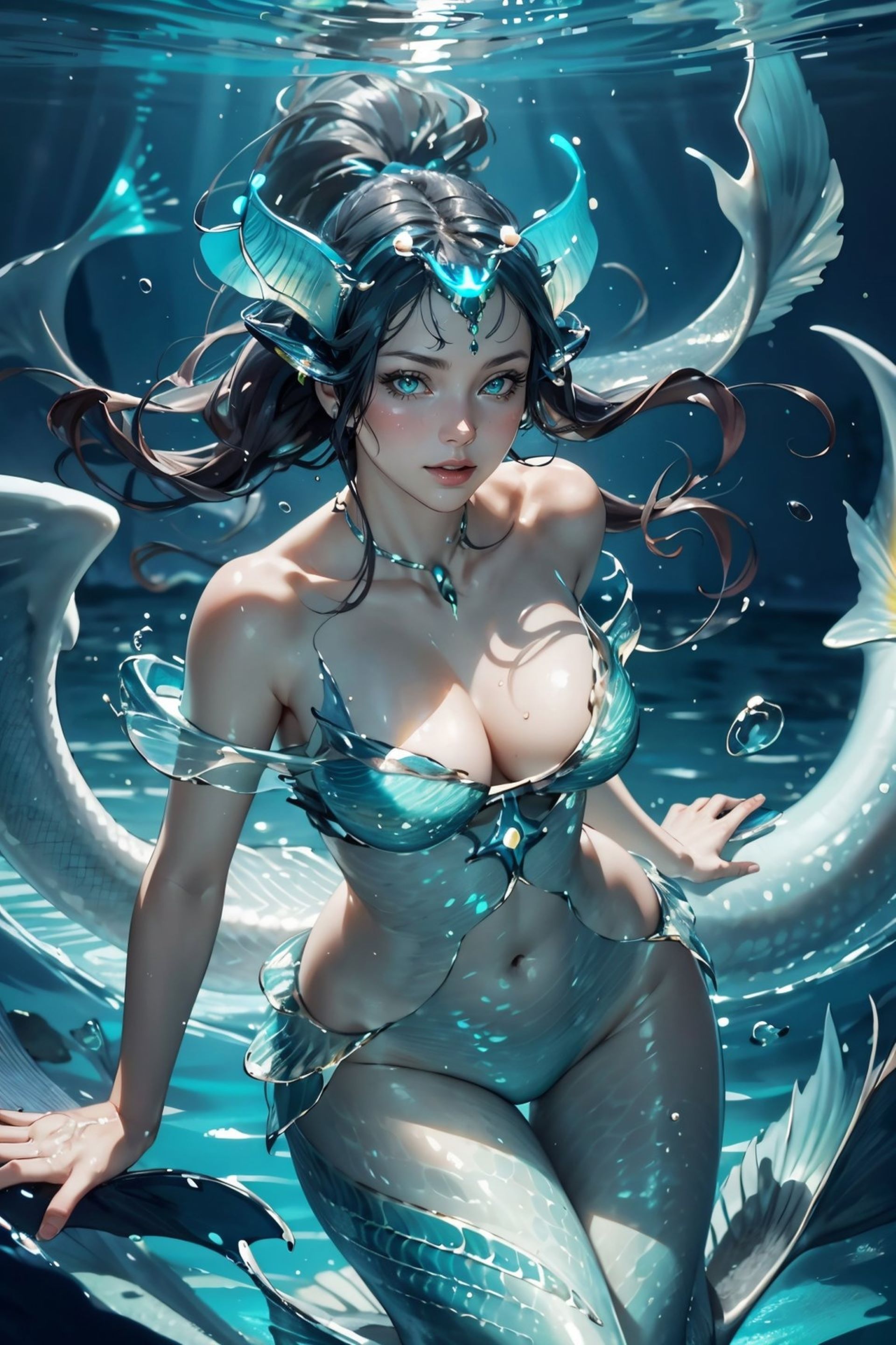 Free photo A beautiful mermaid