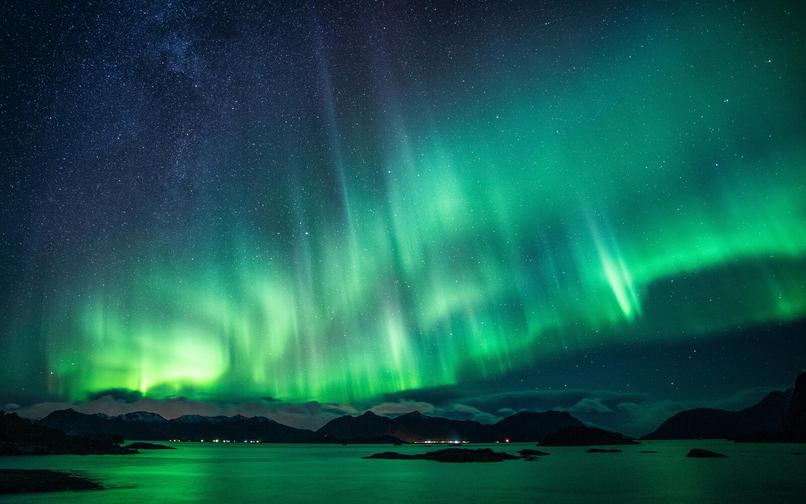 Бесплатное фото Северное сияние в Норвегии