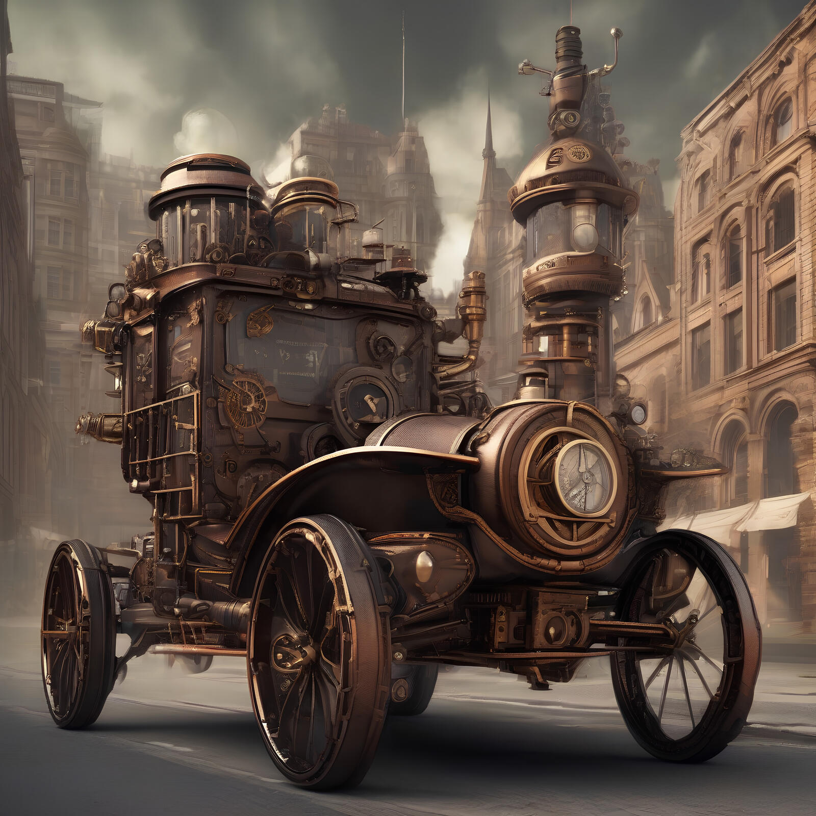 Бесплатное фото Steampunk car