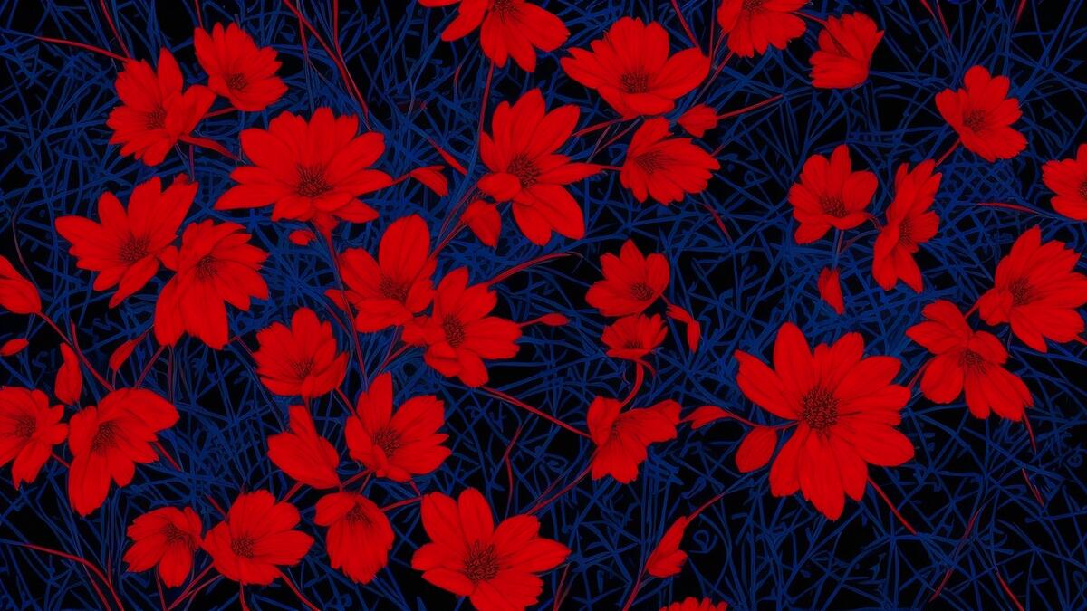 Текстура красные цветы