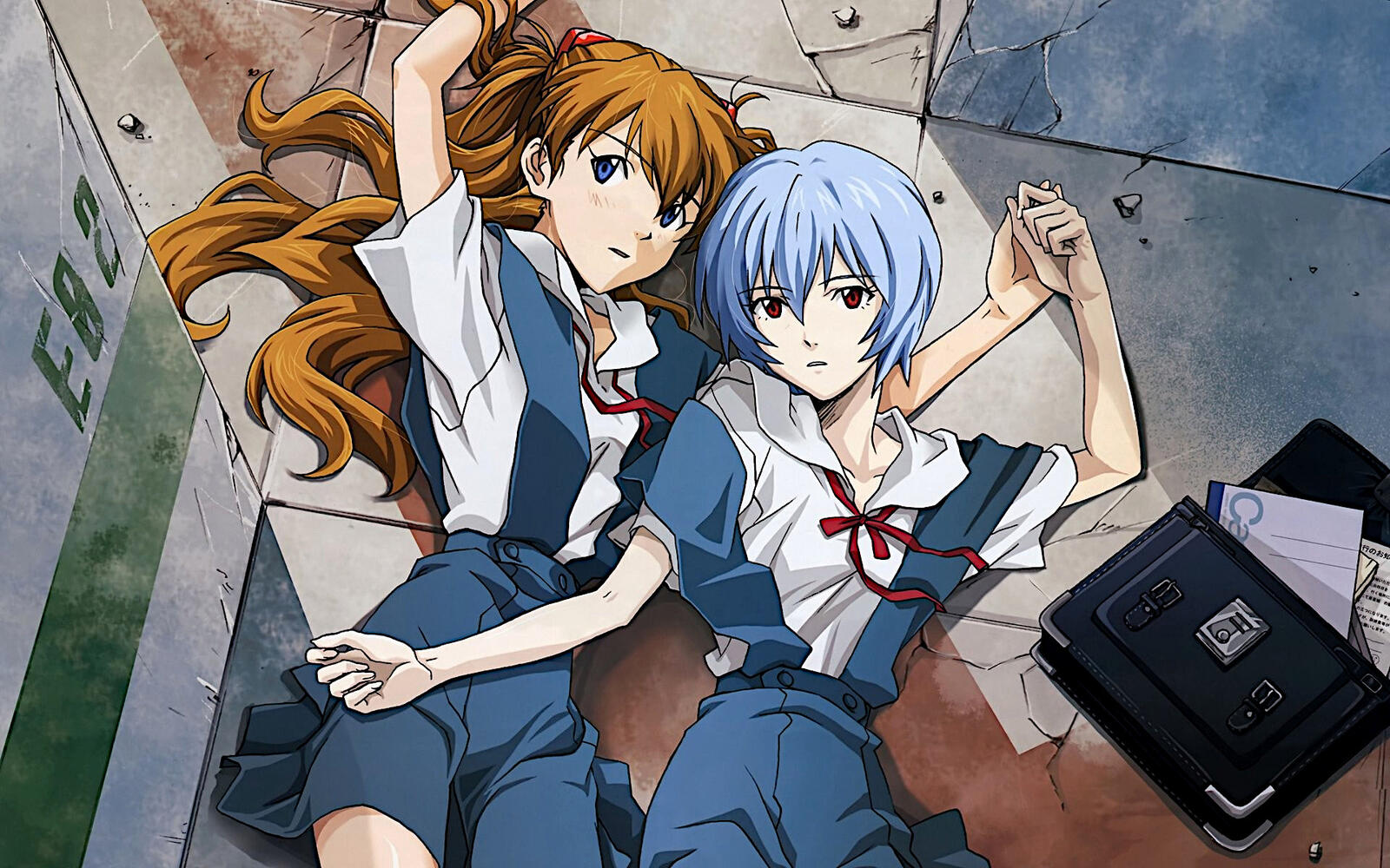 Wallpapers an anime schoolgirls girlfriends on the desktop