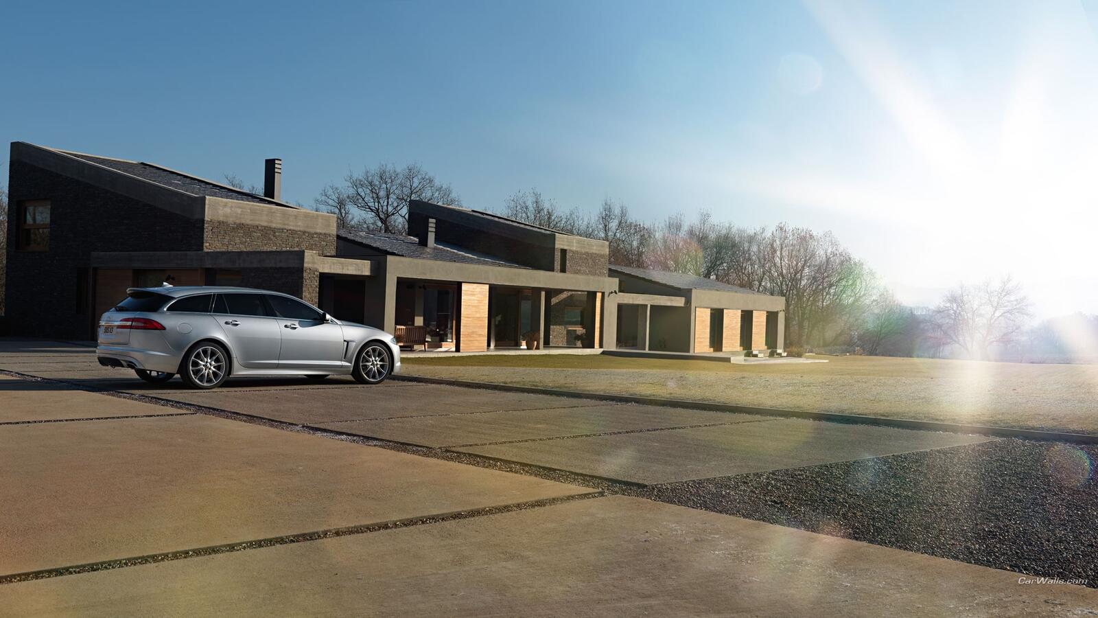 Бесплатное фото Jaguar Xf в солнечную погоду