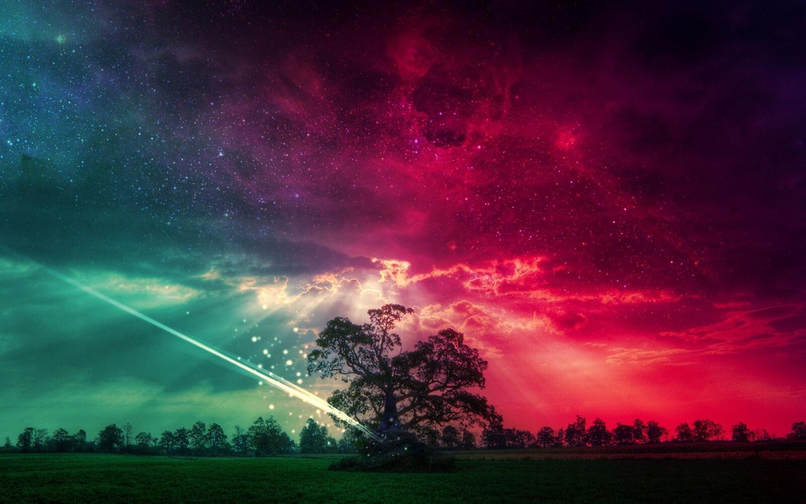 Бесплатное фото Обои с необычным закатом