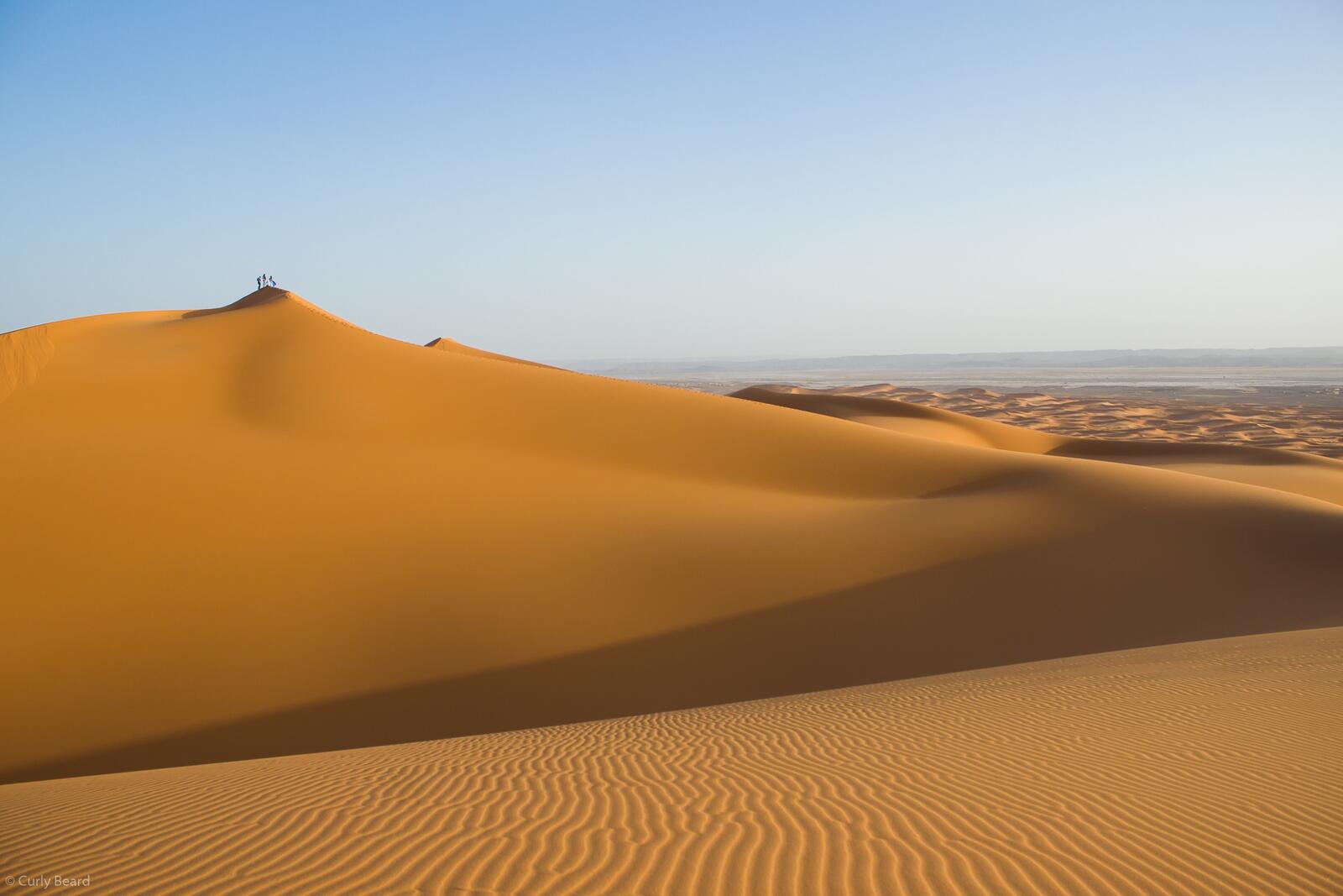 Бесплатное фото Пустыня с людьми на холме