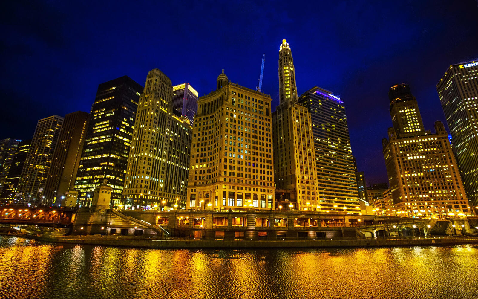 Wallpapers wallpaper usa Chicago night on the desktop