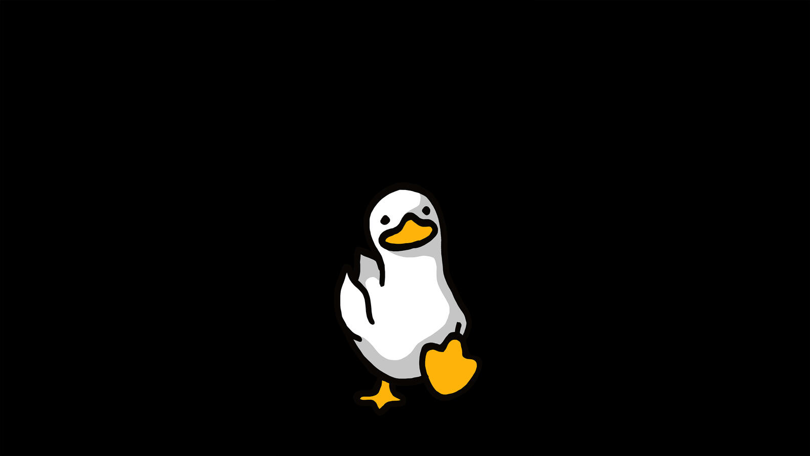 Бесплатное фото Рисунок утки на черном фоне