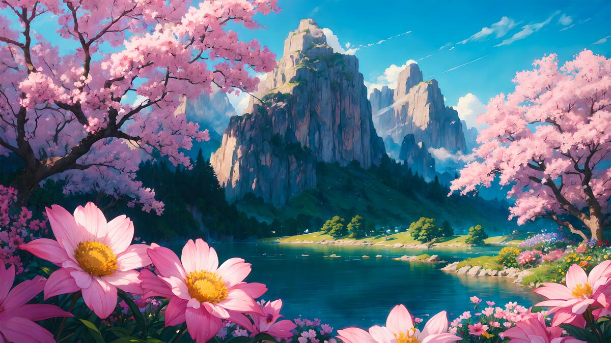 The flowers blooming in nature