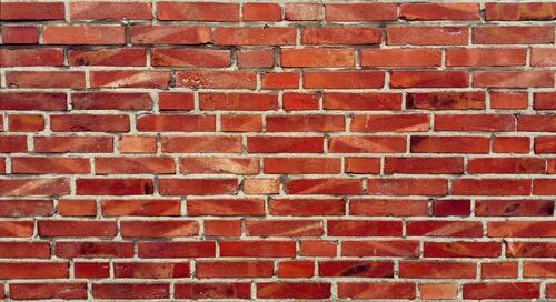 Long red brick wall