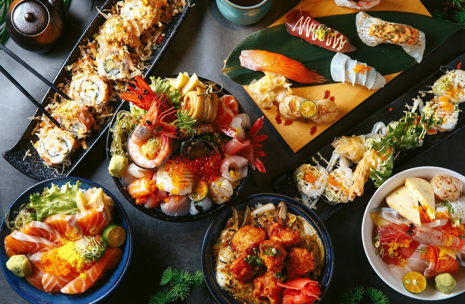 Бесплатное фото Азиатская кухня из морепродуктов