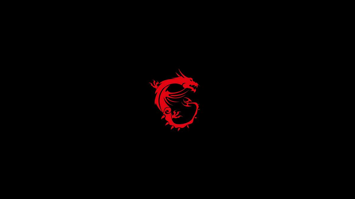 Логотип MSI дракона на черном фоне