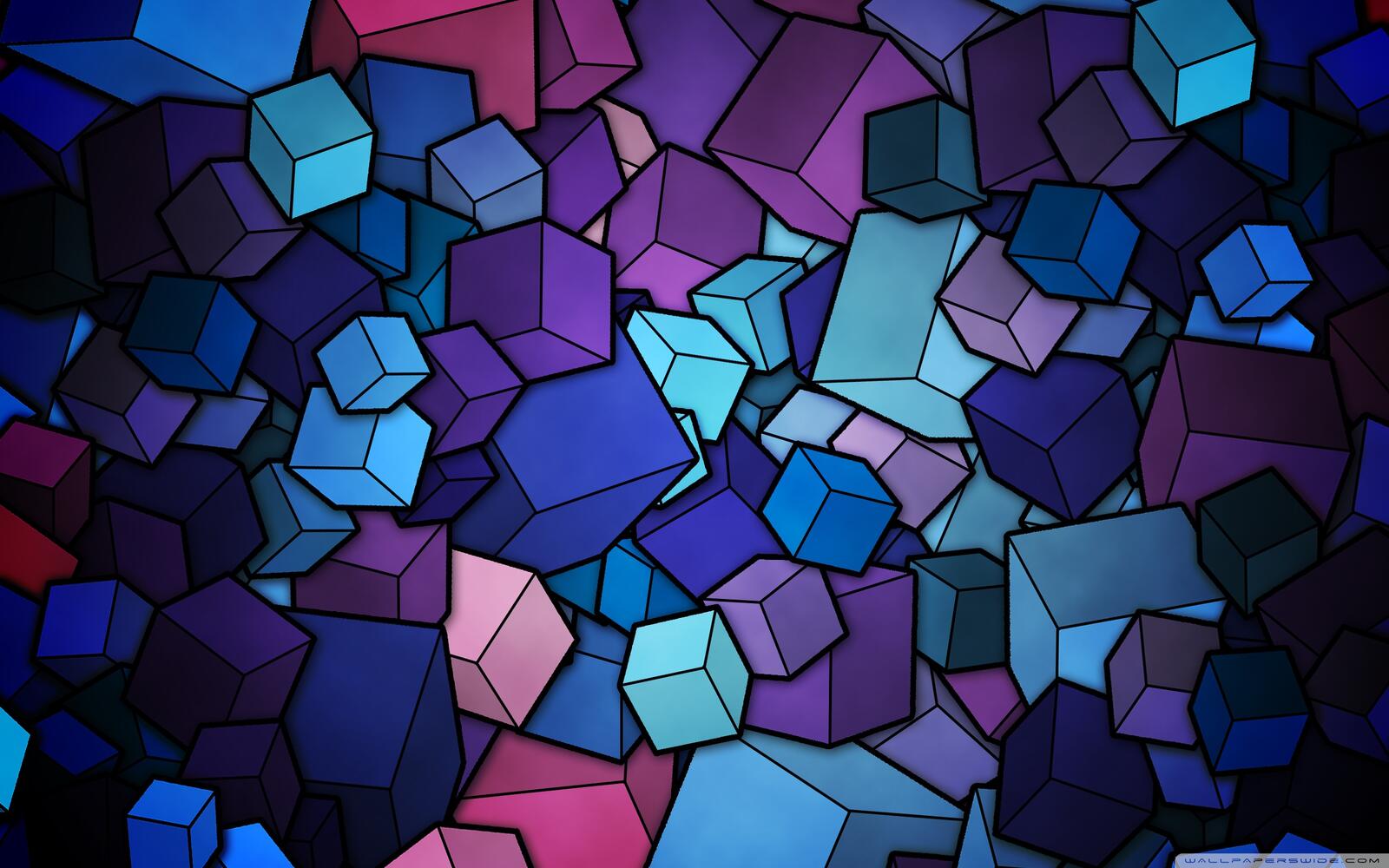 Рендеринг цветные 3д кубики