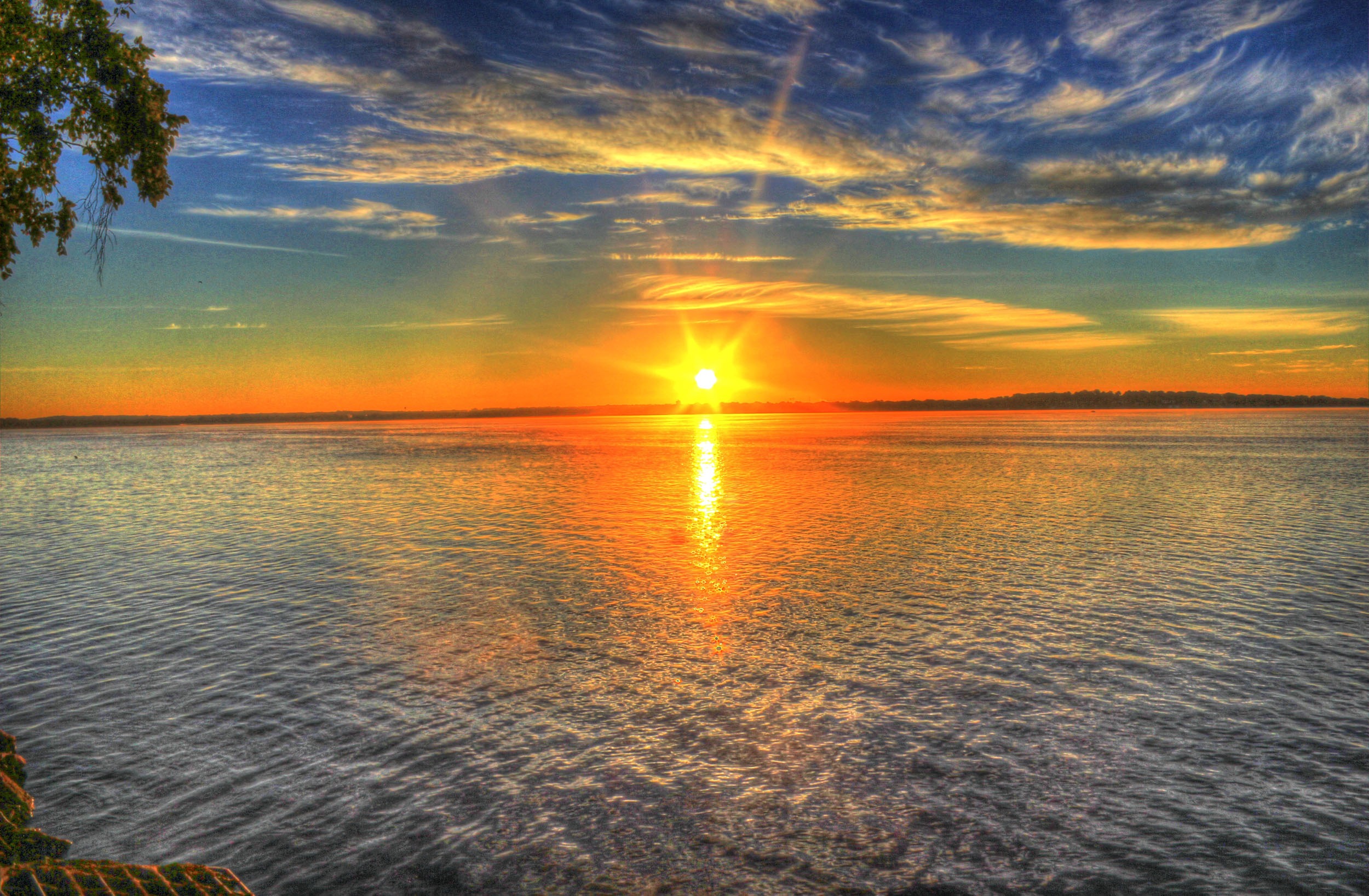 免费照片美丽的海上夕阳