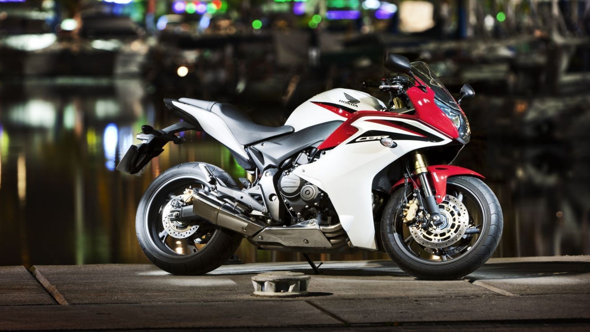 Honda CBR in red and white.