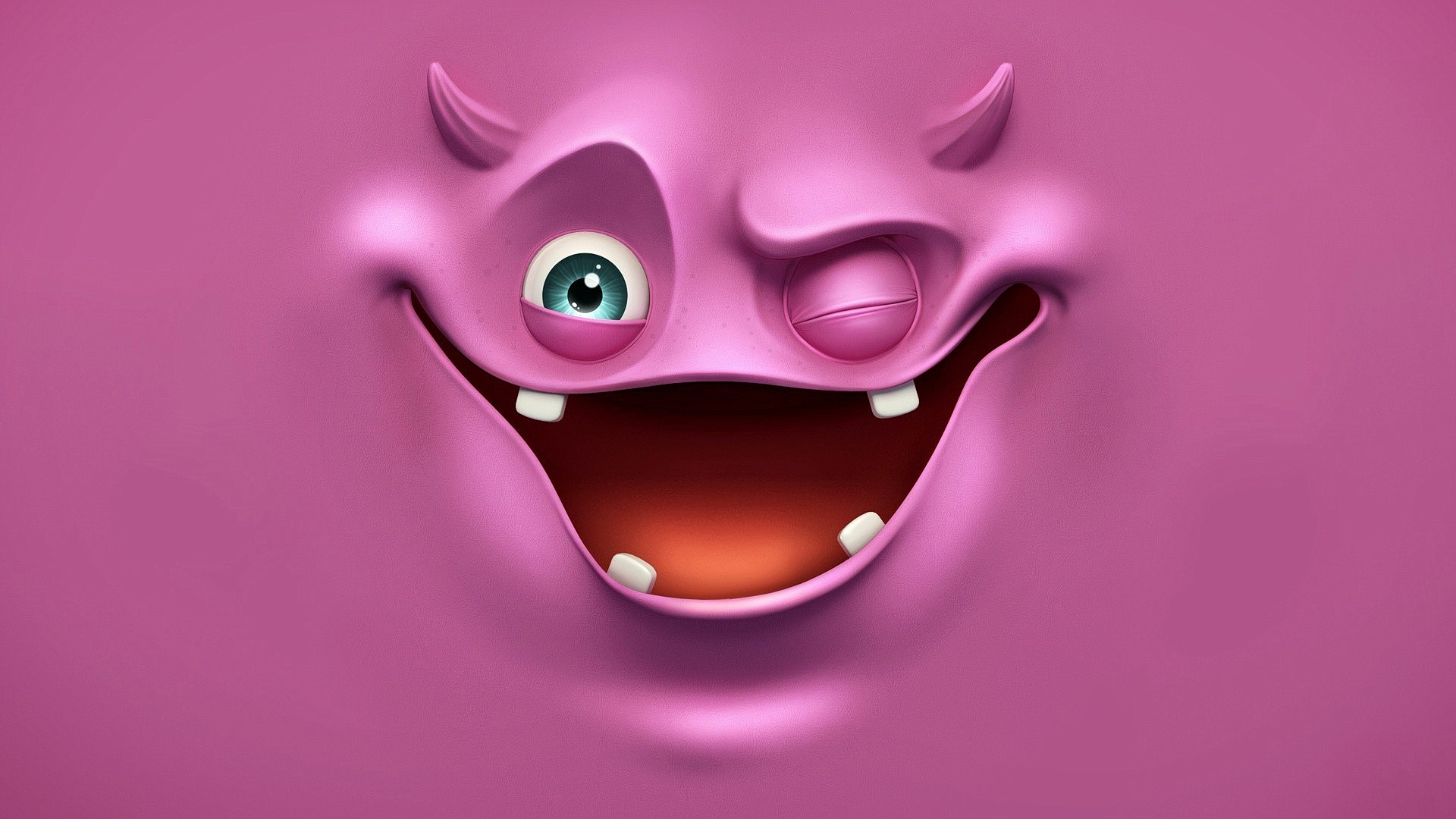 Free photo The face of a fairy tale creature on a pink background