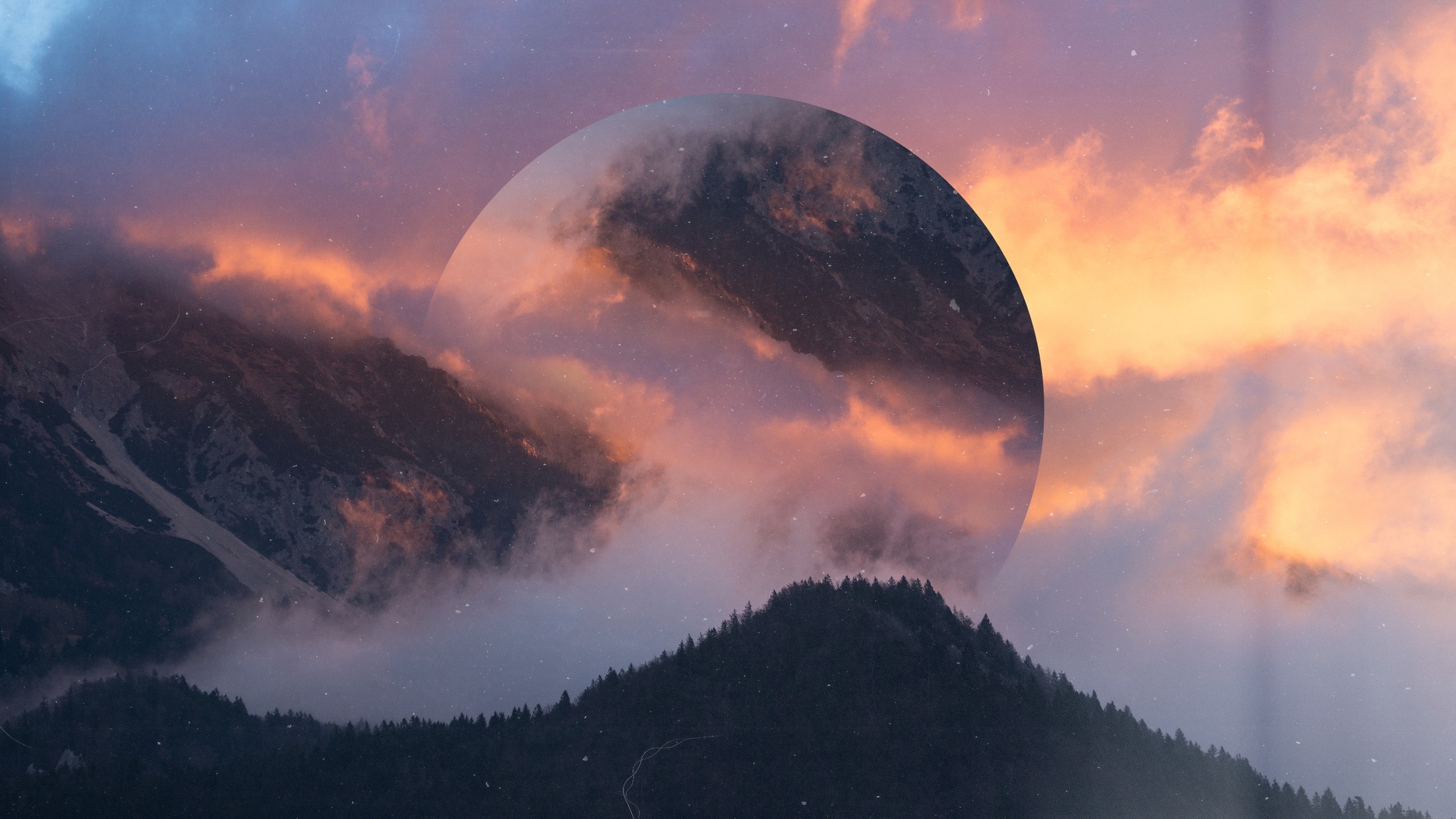 Photo free wallpaper planet, mountains, foggy