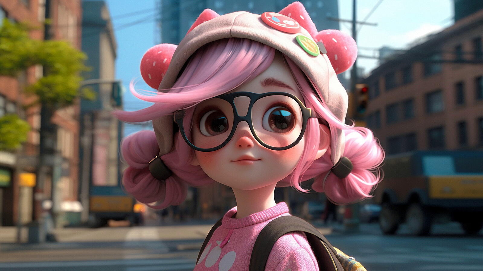 Бесплатное фото Девушка в очках на улице города