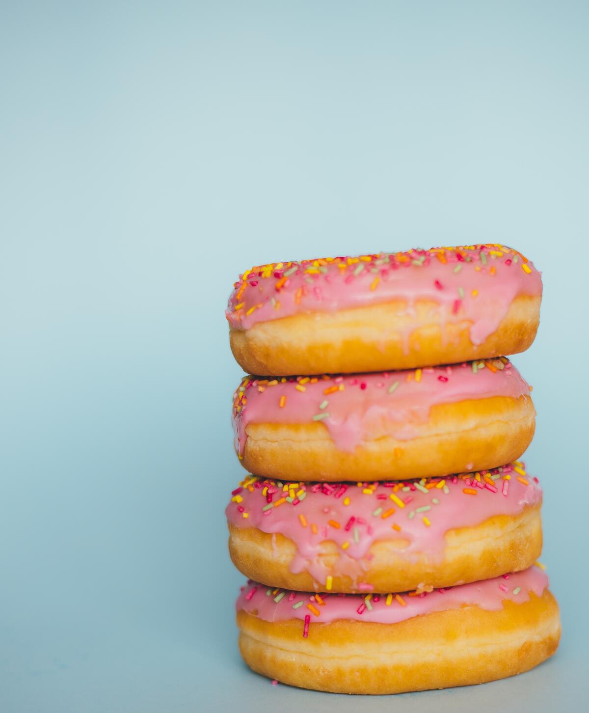 A pyramid of sweet donuts