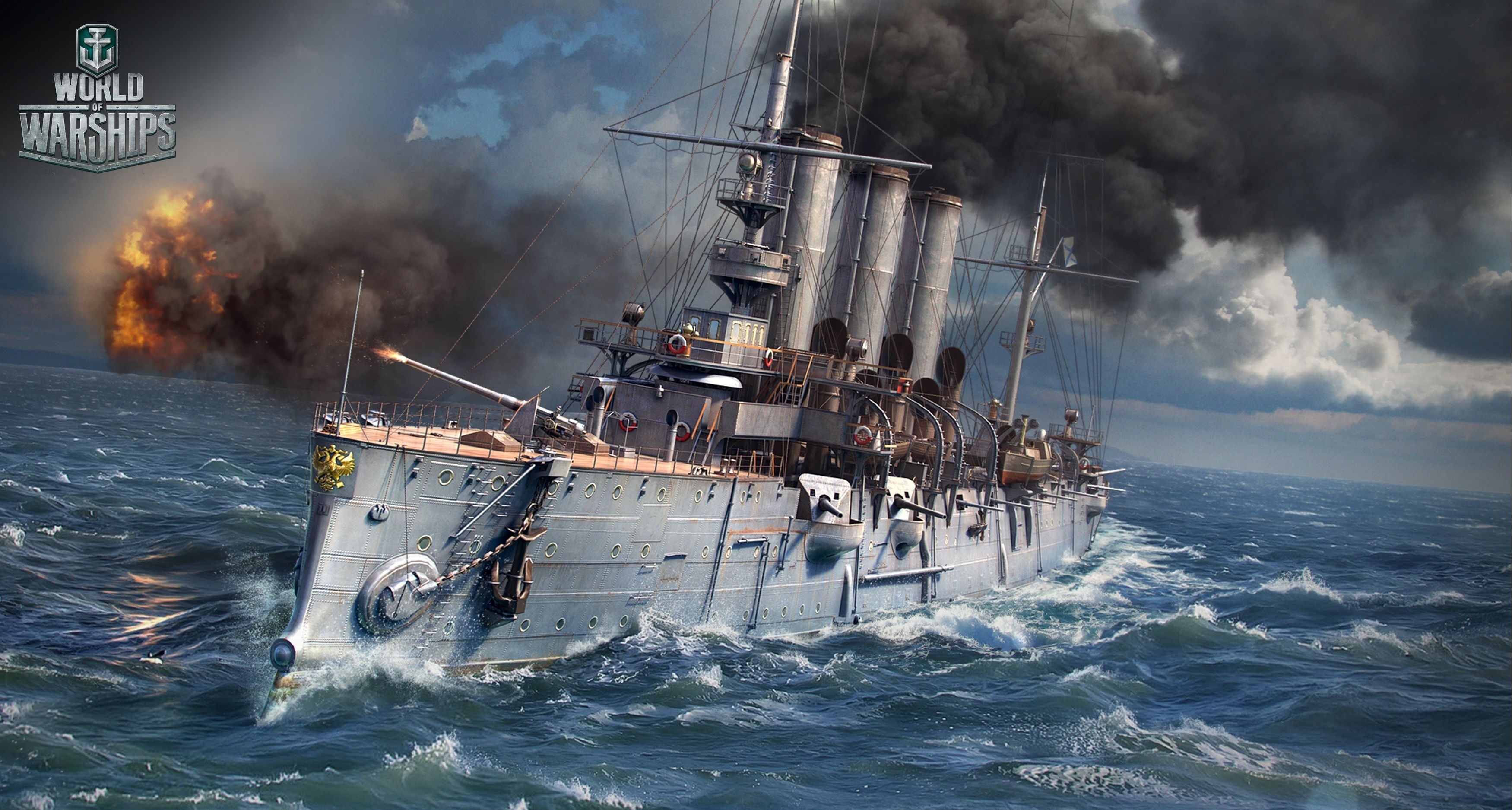 Бесплатное фото Боевой крейсер из игры мир кораблей