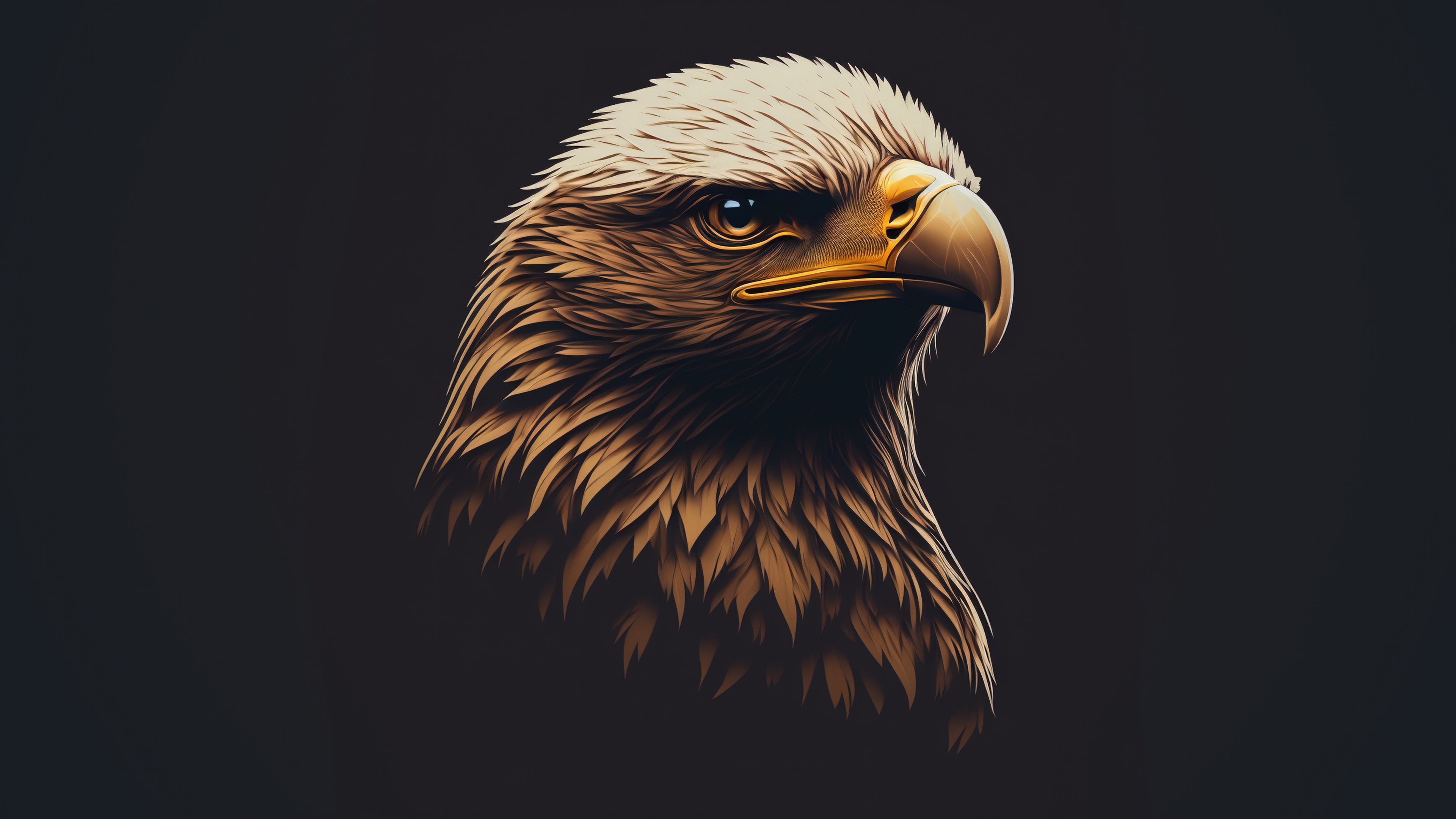 黑色背景下的老鹰肖像效果图