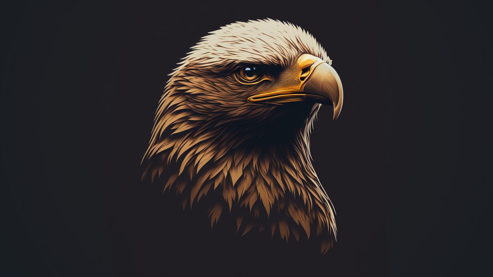 Free photo Rendering a portrait of an eagle on a black background
