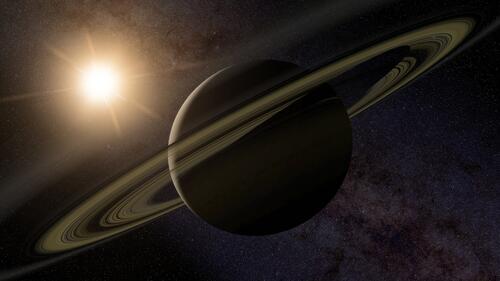 Красивая кольцевая система Сатурна