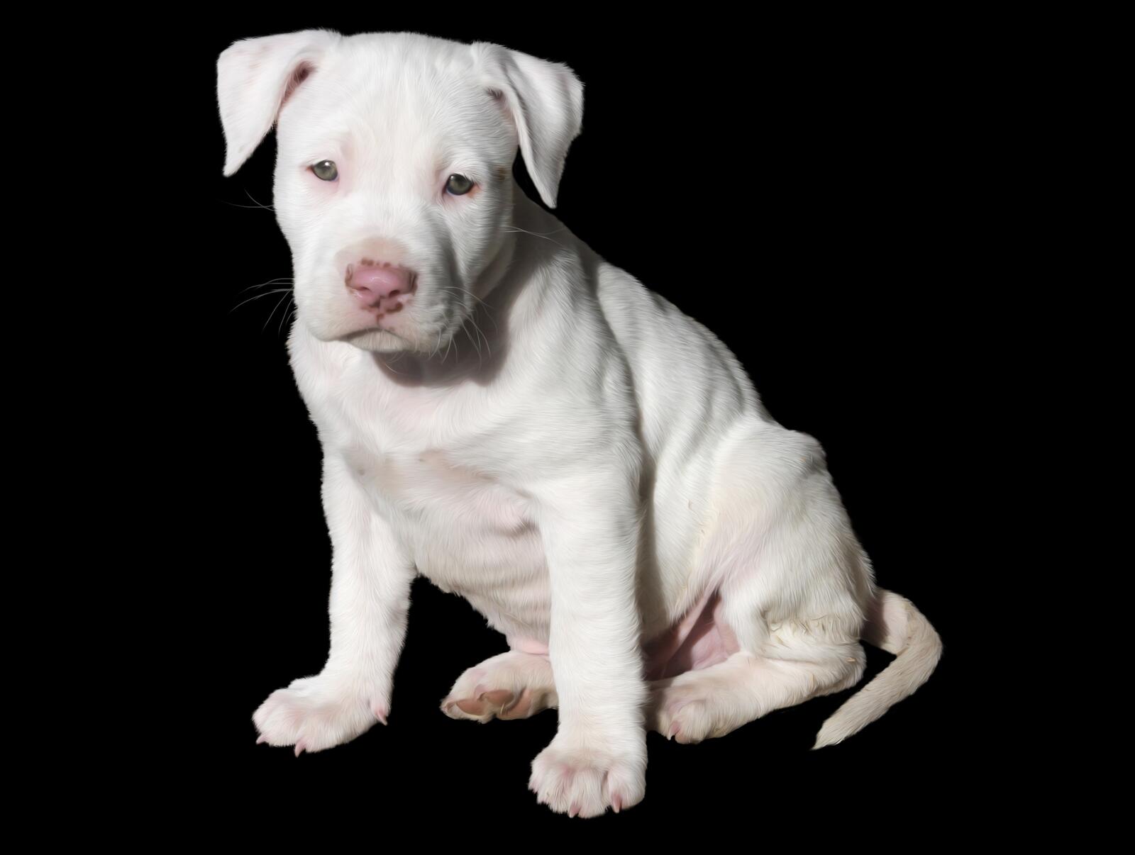 Wallpapers white puppy dog on the desktop