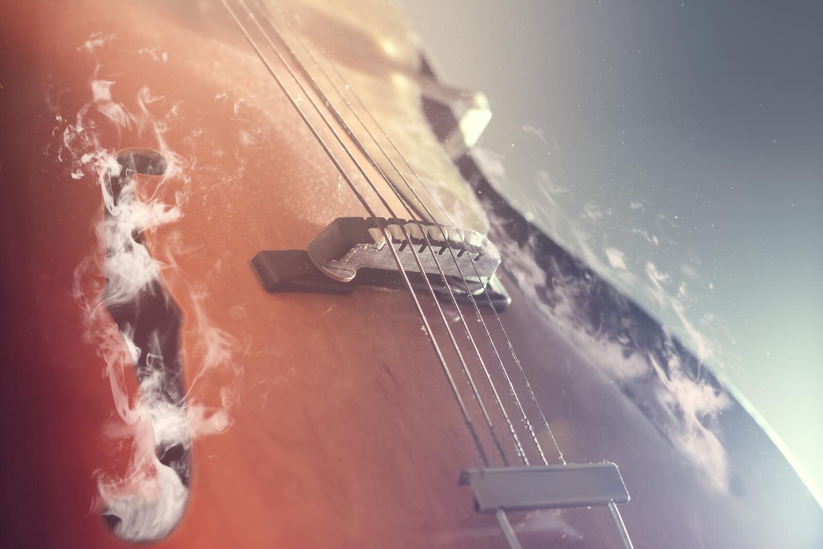 Бесплатное фото Струны гитары крупным планом