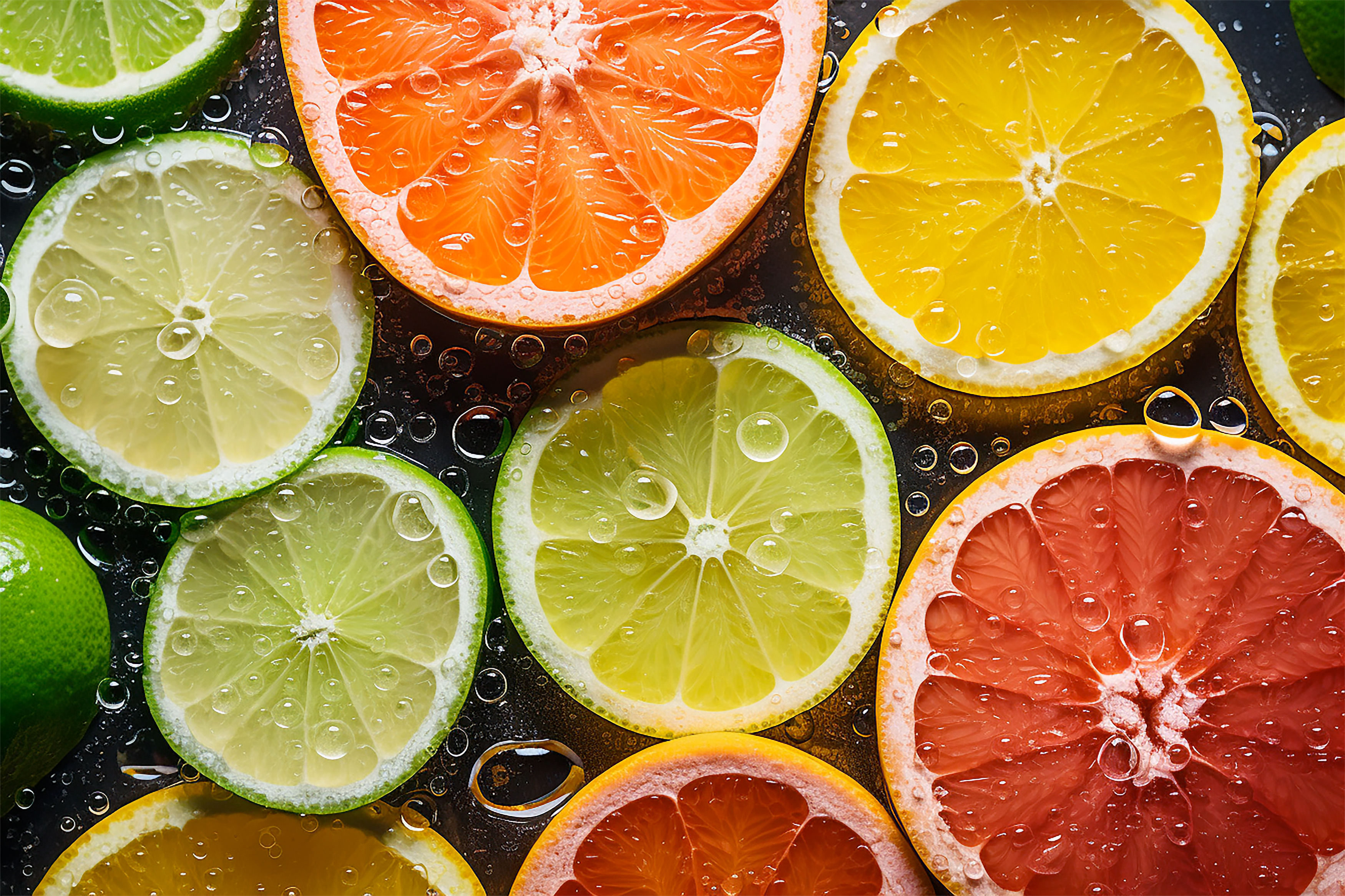 Free photo Citrus fruit slices in water