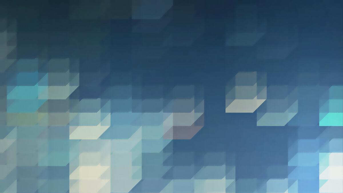 Pixels on a blue background