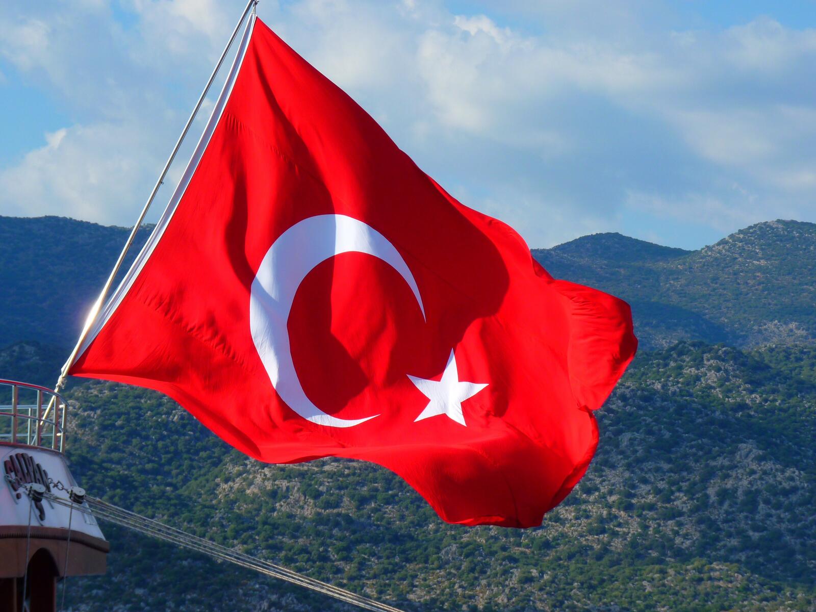 Free photo The national flag of Turkey