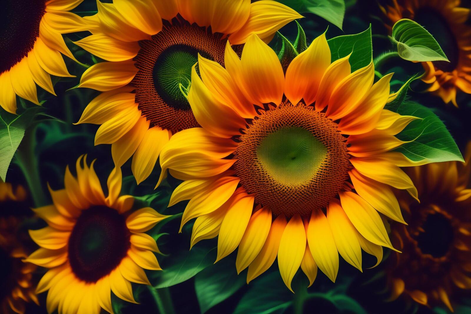 Free photo Sunflowers.Art