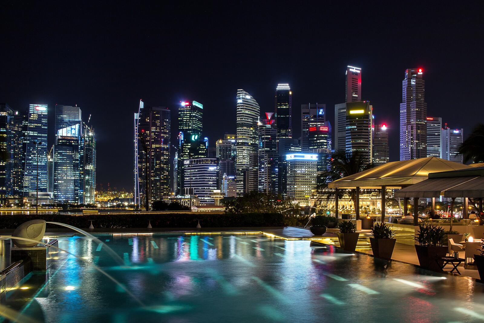 Бесплатное фото Ночь в Сингапуре